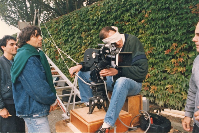 Tournage de "Chacun son choix" en 16 mm - Frédéric à la caméra Éclair - 1988